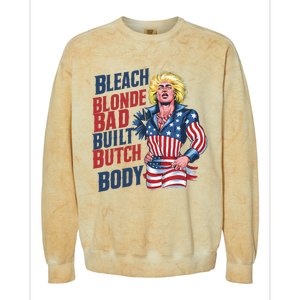 Bleach Blonde Bad Built Butch Body Colorblast Crewneck Sweatshirt