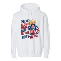 Bleach Blonde Bad Built Butch Body Garment-Dyed Fleece Hoodie