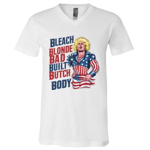 Bleach Blonde Bad Built Butch Body V-Neck T-Shirt