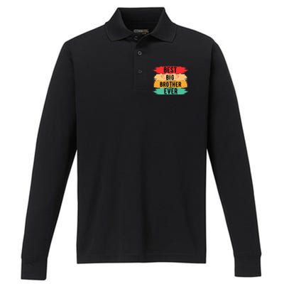 Best Big Brother Ever Older Sibling Nager Performance Long Sleeve Polo