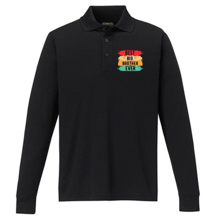 Best Big Brother Ever Older Sibling Nager Performance Long Sleeve Polo