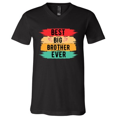 Best Big Brother Ever Older Sibling Nager V-Neck T-Shirt