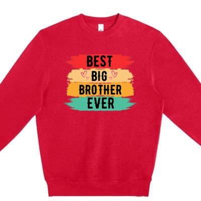 Best Big Brother Ever Older Sibling Nager Premium Crewneck Sweatshirt