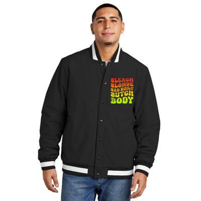 Bleach Blonde Bad Built Butch Body Insulated Varsity Jacket