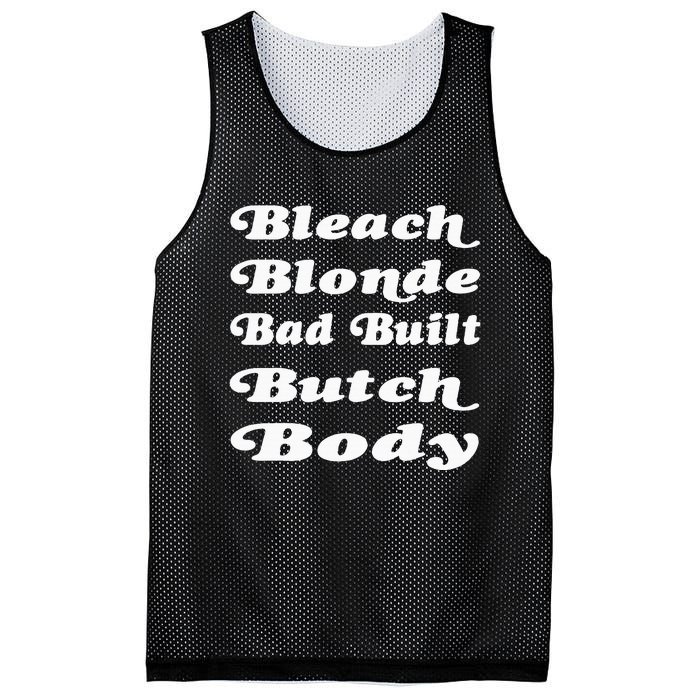 Bleach Blonde Bad Built Butch Body Mesh Reversible Basketball Jersey Tank