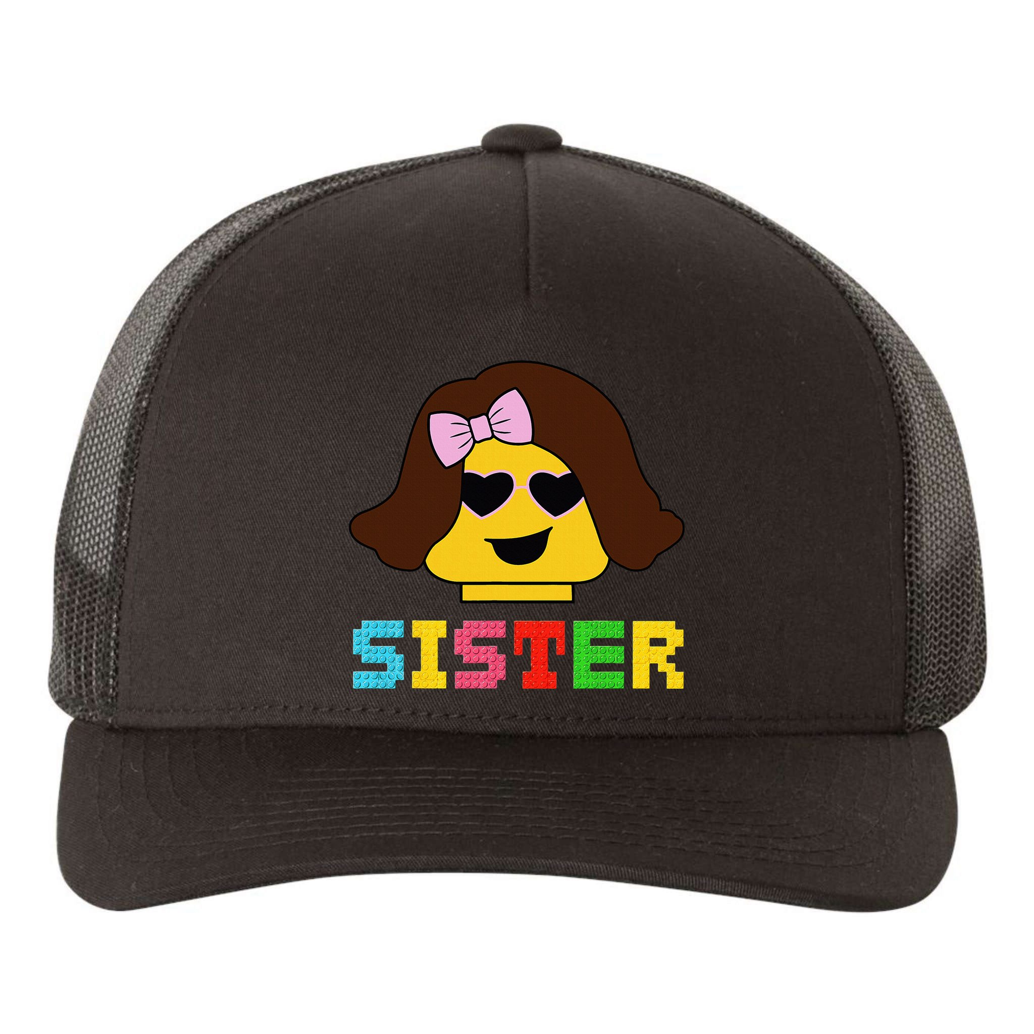 Building Bricks Blocks Sister Master Builder Family Matching Yupoong Adult 5-Panel Trucker Hat