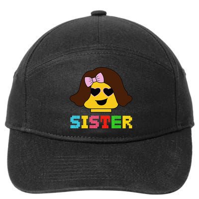 Building Bricks Blocks Sister Master Builder Family Matching 7-Panel Snapback Hat