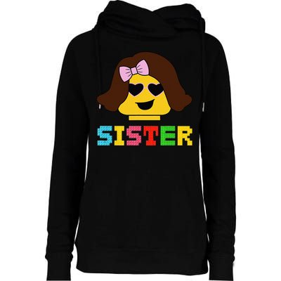 Building Bricks Blocks Sister Master Builder Family Matching Womens Funnel Neck Pullover Hood