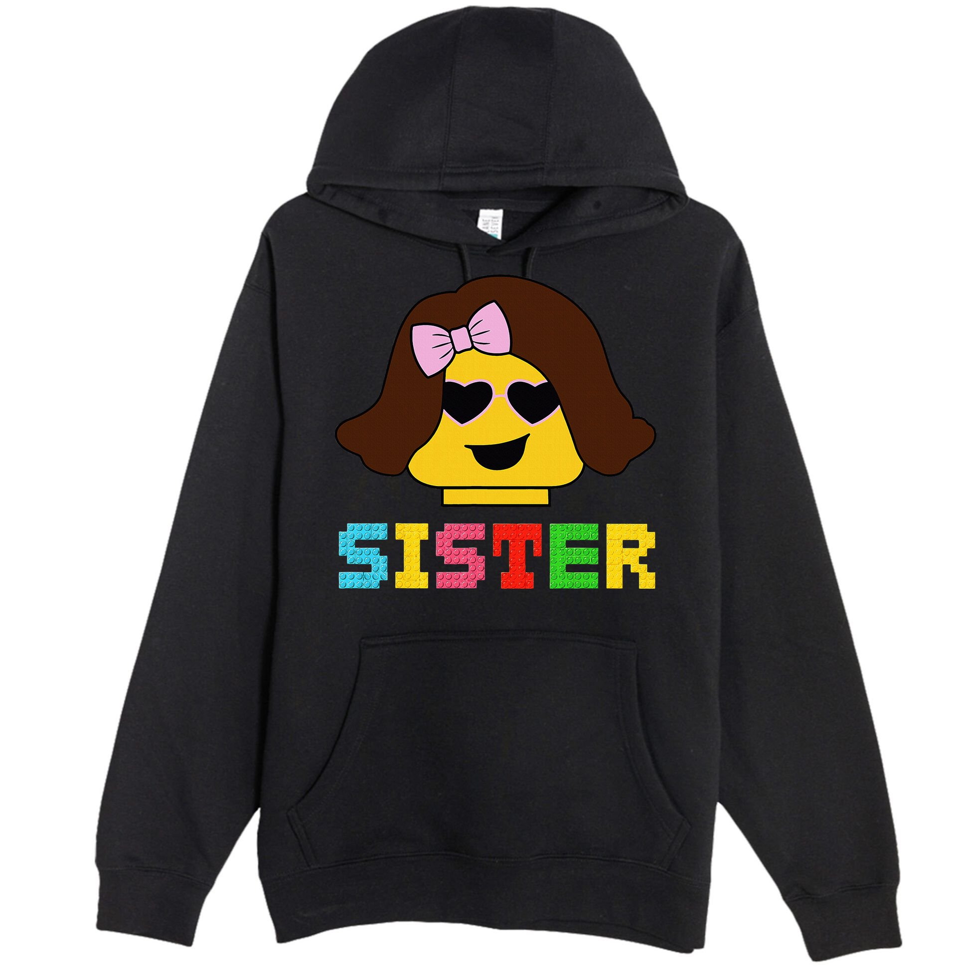 Building Bricks Blocks Sister Master Builder Family Matching Premium Pullover Hoodie