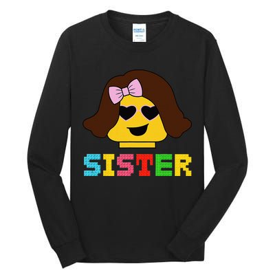 Building Bricks Blocks Sister Master Builder Family Matching Tall Long Sleeve T-Shirt