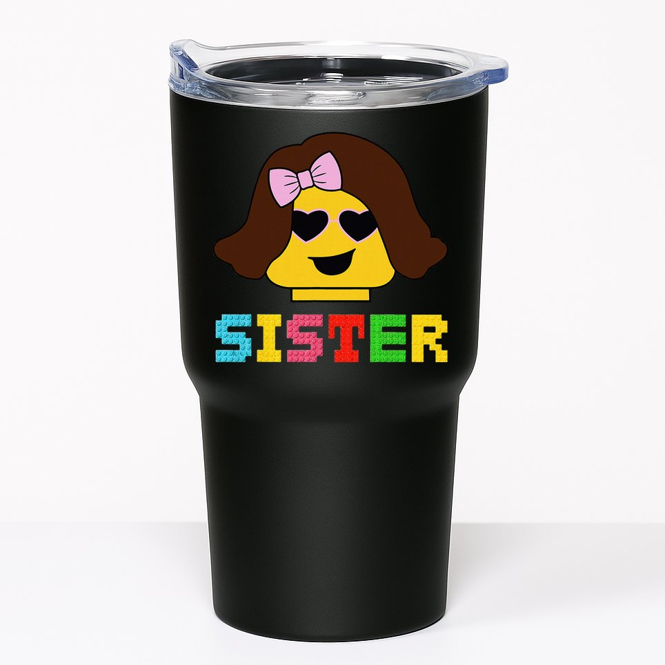 Building Bricks Blocks Sister Master Builder Family Matching Tumbler