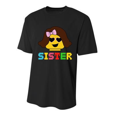 Building Bricks Blocks Sister Master Builder Family Matching Youth Performance Sprint T-Shirt
