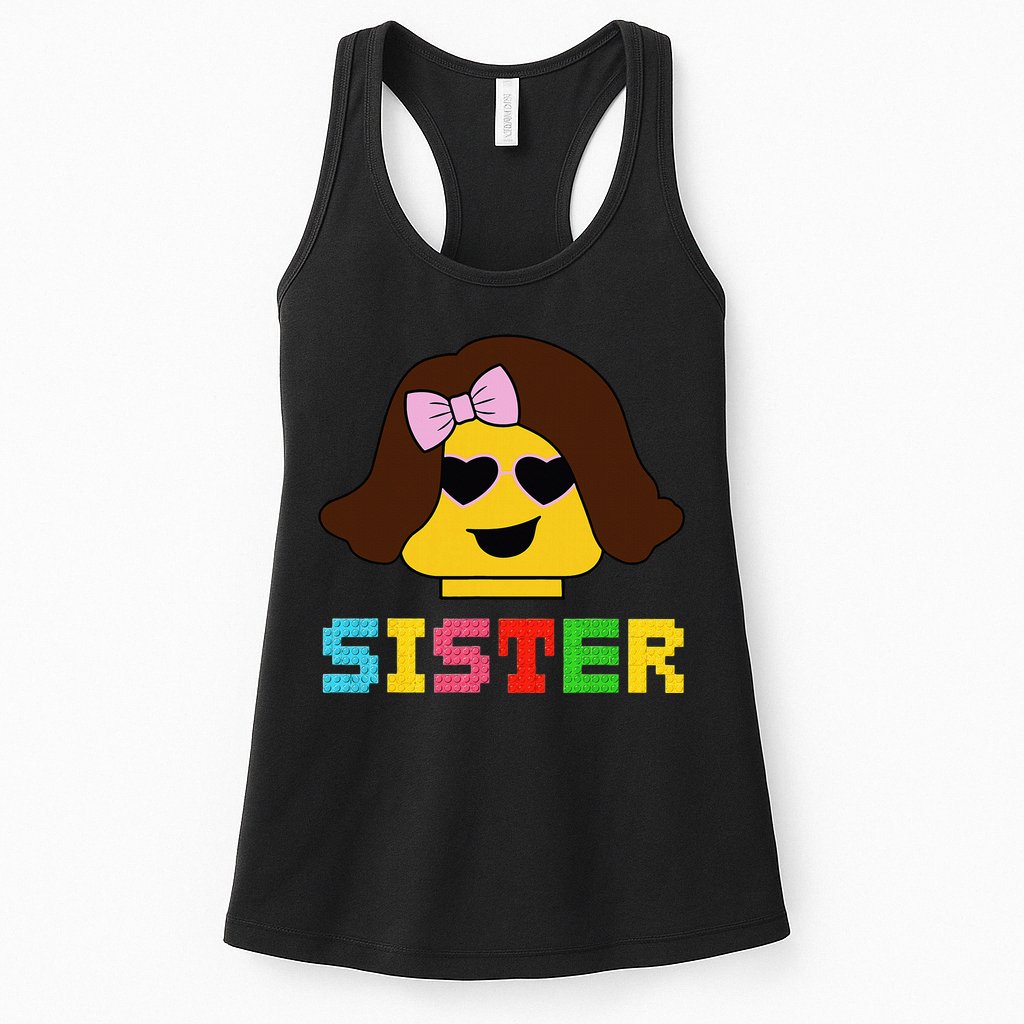 Building Bricks Blocks Sister Master Builder Family Matching Womens Tank Top
