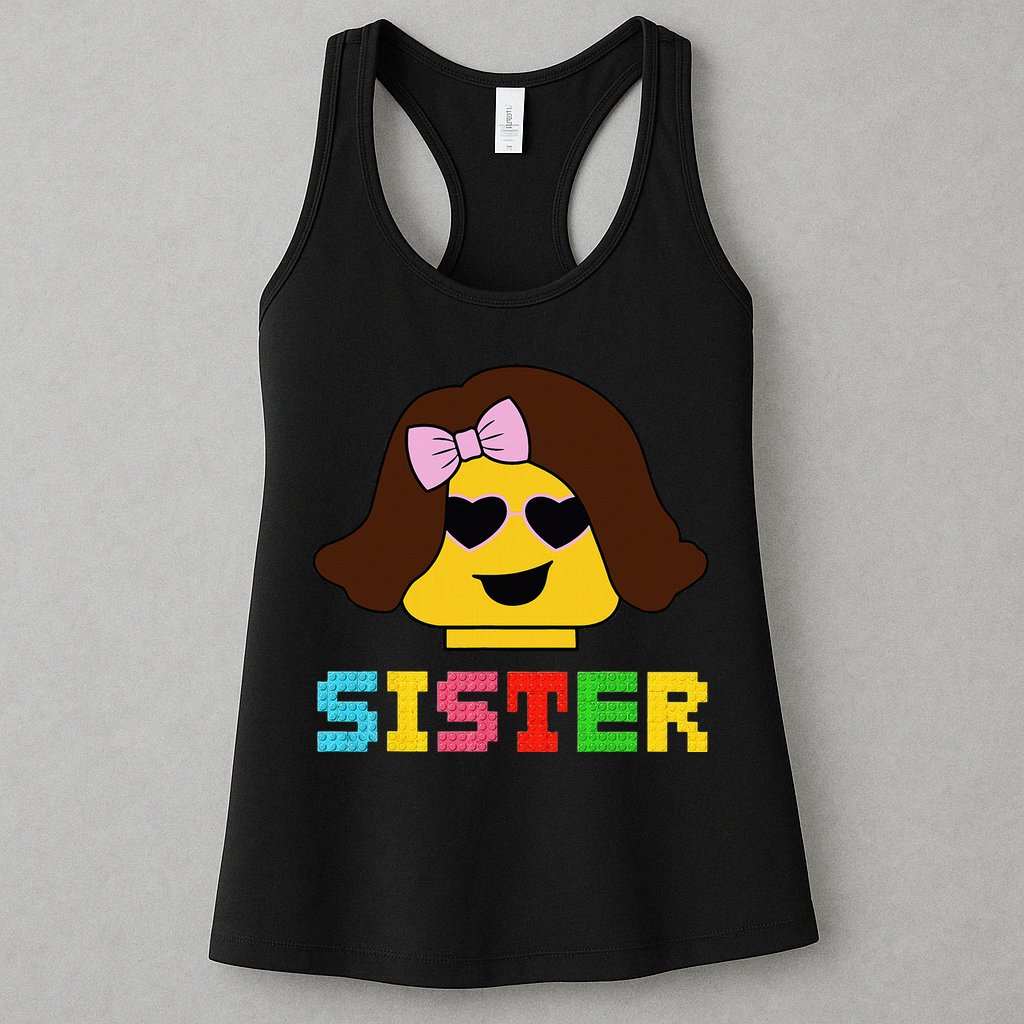 Building Bricks Blocks Sister Master Builder Family Matching Womens Tank Top