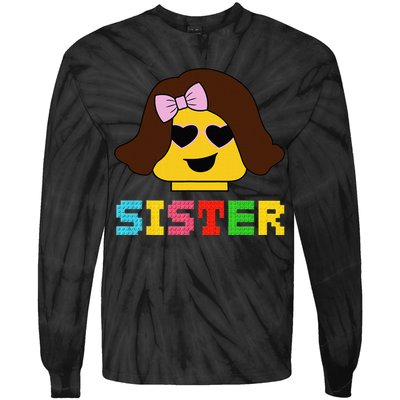 Building Bricks Blocks Sister Master Builder Family Matching Tie-Dye Long Sleeve Shirt