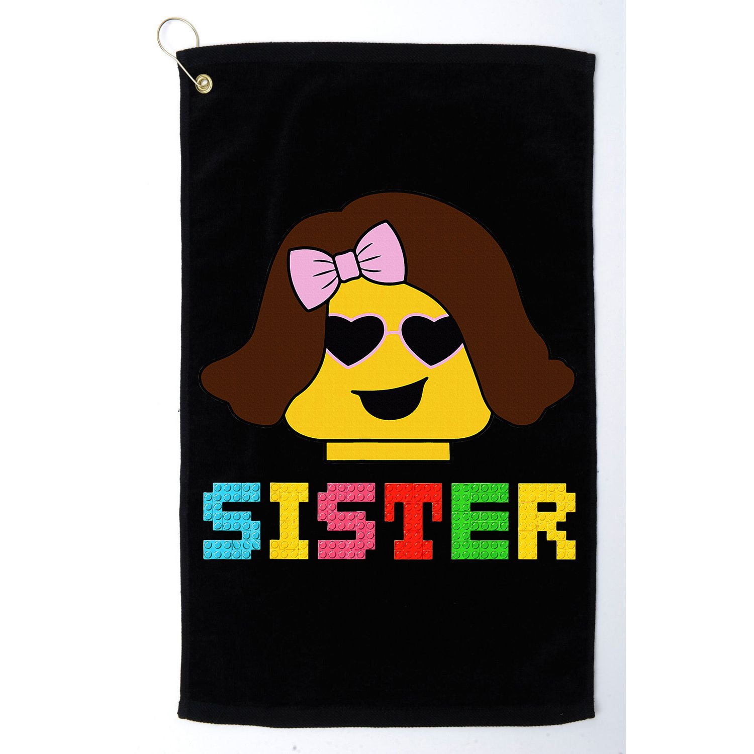 Building Bricks Blocks Sister Master Builder Family Matching Golf Towel