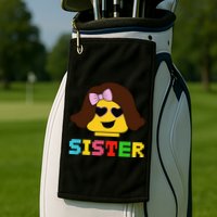 Building Bricks Blocks Sister Master Builder Family Matching Golf Towel