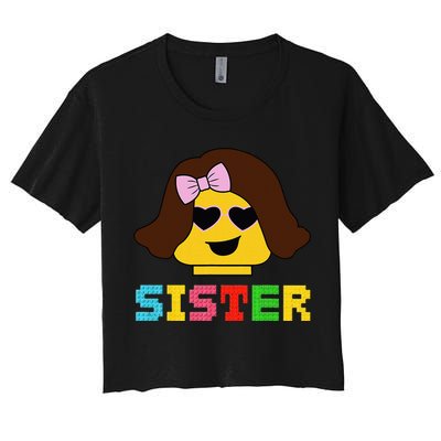 Building Bricks Blocks Sister Master Builder Family Matching Crop Top