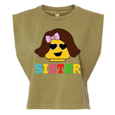 Building Bricks Blocks Sister Master Builder Family Matching Garment-Dyed Women's Muscle Tee