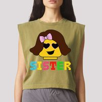 Building Bricks Blocks Sister Master Builder Family Matching Garment-Dyed Women's Muscle Tee