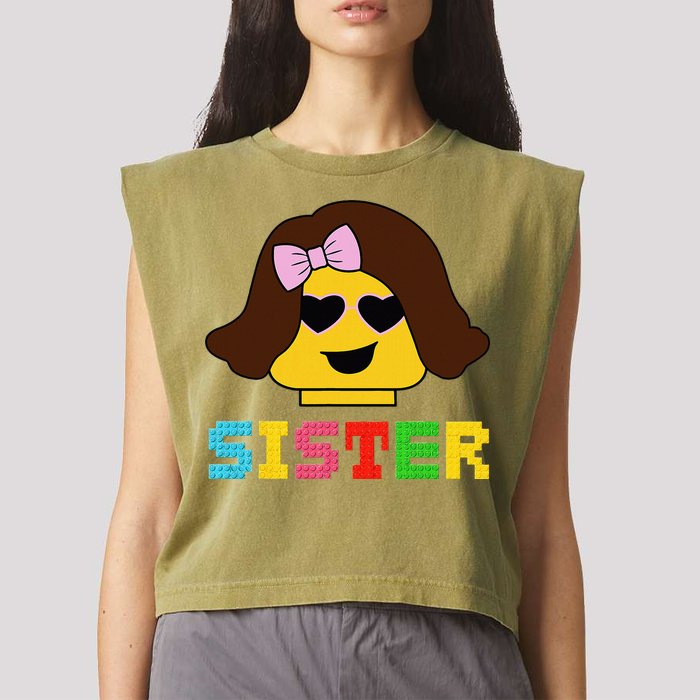 Building Bricks Blocks Sister Master Builder Family Matching Garment-Dyed Women's Muscle Tee