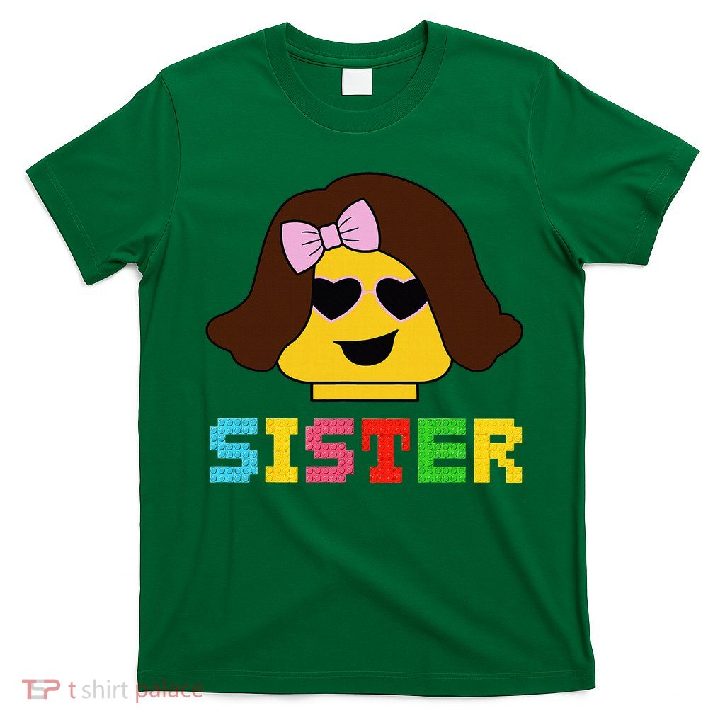 Building Bricks Blocks Sister Master Builder Family Matching T-Shirt