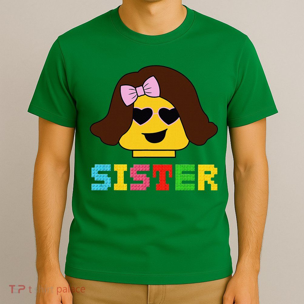 Building Bricks Blocks Sister Master Builder Family Matching T-Shirt