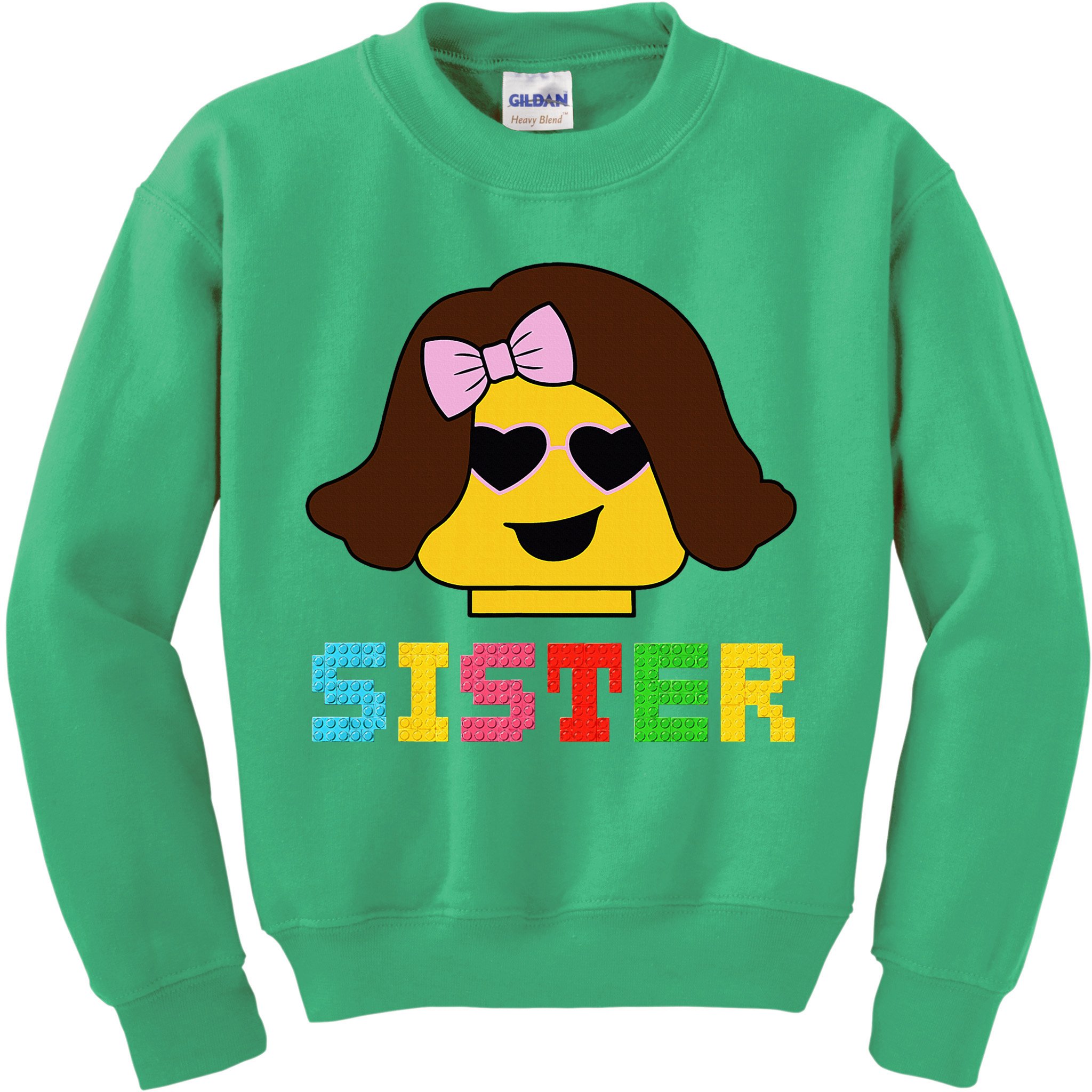 Building Bricks Blocks Sister Master Builder Family Matching Kids Sweatshirt