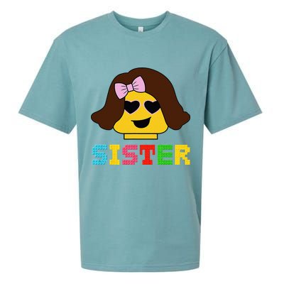 Building Bricks Blocks Sister Master Builder Family Matching Sueded Cloud Jersey T-Shirt