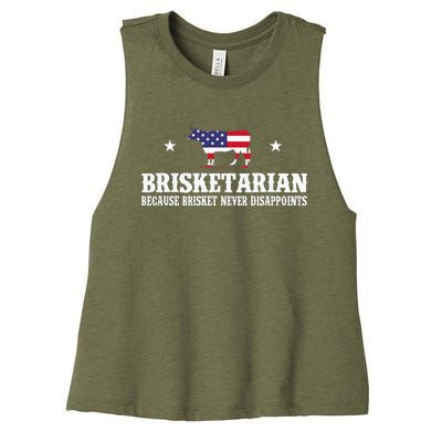 Brisketarian Because Brisket Never Disappoints BBQ Lover Women's Racerback Cropped Tank