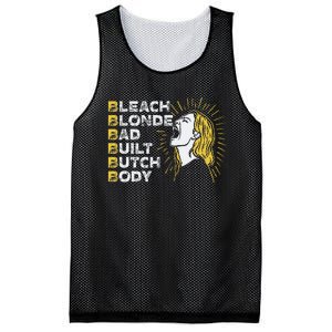 Bleach Blonde Bad Built Butch Body Funny Women Feminists Mesh Reversible Basketball Jersey Tank