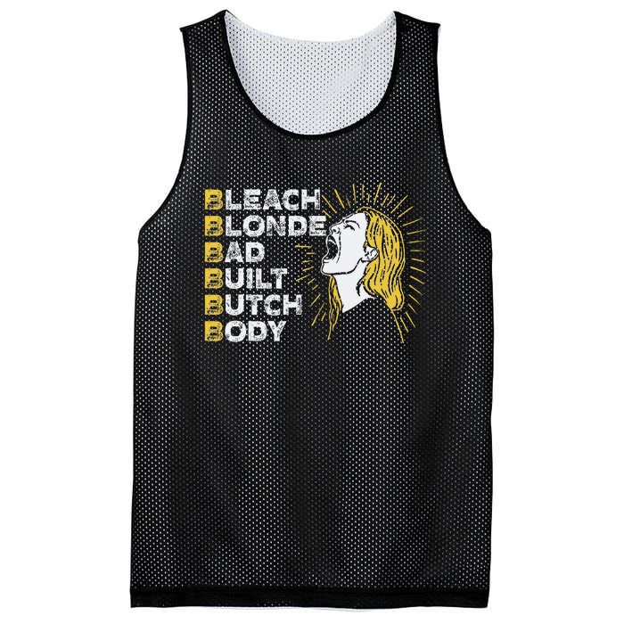 Bleach Blonde Bad Built Butch Body Funny Women Feminists Mesh Reversible Basketball Jersey Tank