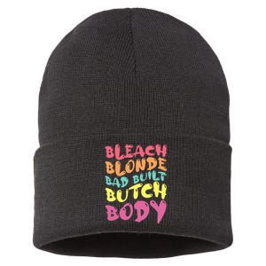 Bleach Blonde Bad Built Butch Body Sustainable Knit Beanie