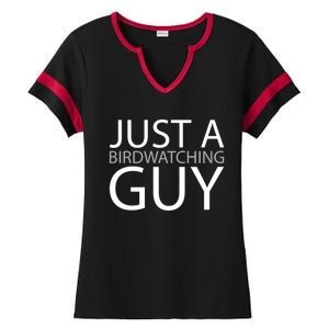 Birdwatching Birdwatcher Bird Just A Birdwatching Guy Gift Ladies Halftime Notch Neck Tee