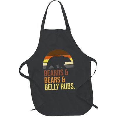 Beards Bears Belly Rubs Funny Lgbtq+ Quote Full-Length Apron With Pockets