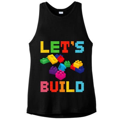 Block Brick Building LetS Build Master Builder Toys Kids Ladies PosiCharge Tri-Blend Wicking Tank