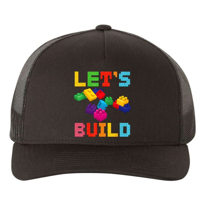 Block Brick Building LetS Build Master Builder Toys Kids Yupoong Adult 5-Panel Trucker Hat