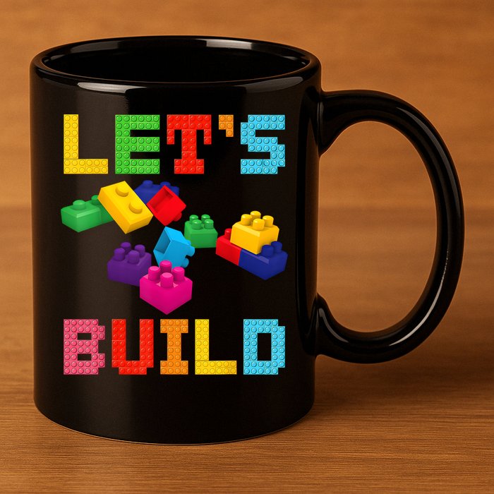 Block Brick Building LetS Build Master Builder Toys Kids 11oz C Handle Ceramic Mug