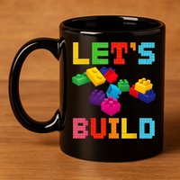 Block Brick Building LetS Build Master Builder Toys Kids 11oz C Handle Ceramic Mug