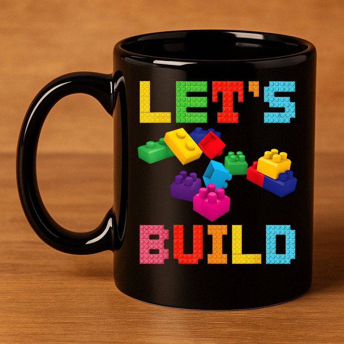 Block Brick Building LetS Build Master Builder Toys Kids 11oz C Handle Ceramic Mug