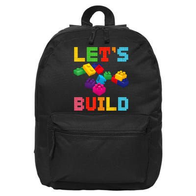 Block Brick Building LetS Build Master Builder Toys Kids 16 in Basic Backpack