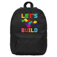 Block Brick Building LetS Build Master Builder Toys Kids 16 in Basic Backpack