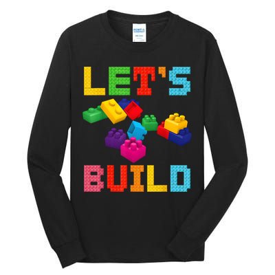 Block Brick Building LetS Build Master Builder Toys Kids Tall Long Sleeve T-Shirt