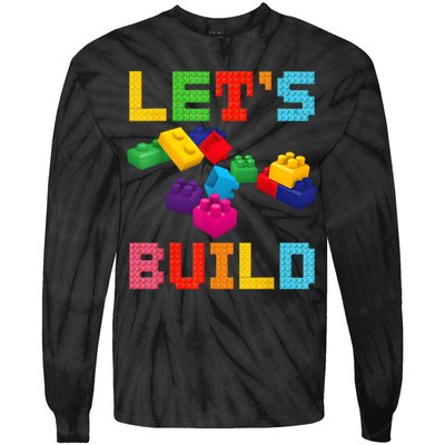 Block Brick Building LetS Build Master Builder Toys Kids Tie-Dye Long Sleeve Shirt