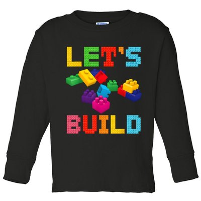 Block Brick Building LetS Build Master Builder Toys Kids Toddler Long Sleeve Shirt
