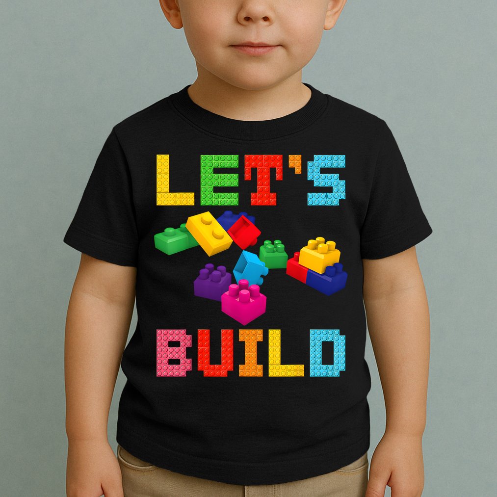 Block Brick Building LetS Build Master Builder Toys Kids Toddler T-Shirt