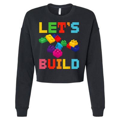 Block Brick Building LetS Build Master Builder Toys Kids Cropped Pullover Crew