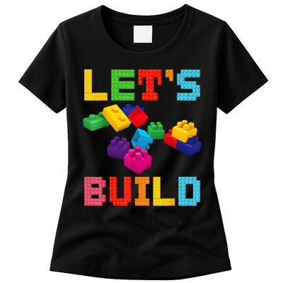 Block Brick Building LetS Build Master Builder Toys Kids Womens T-Shirt