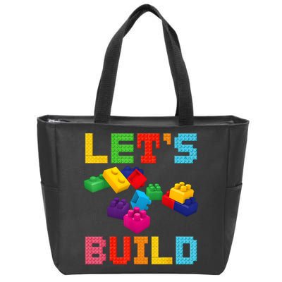 Block Brick Building LetS Build Master Builder Toys Kids Zip Tote Bag