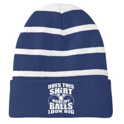 Bowling Ball Striped Beanie with Solid Band